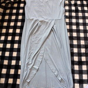 SHEIN Curve Blue and White Striped Dress